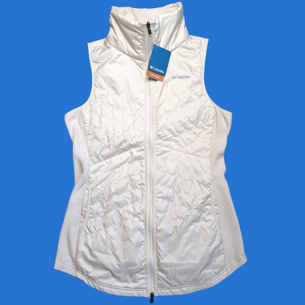Columbia Mix It Around Long Vest Womens Large Cream NWT Quilted Hybrid